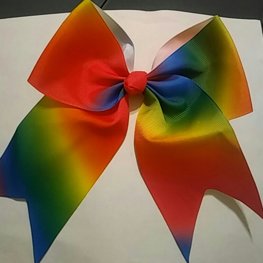 Rainbow marble bow